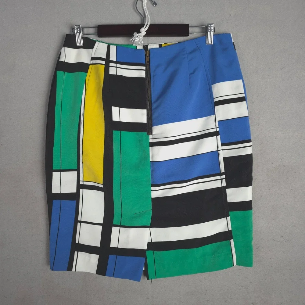 Worthington Pencil Skirt Geometric Print Career Wear‎ Modern Mod Size 14